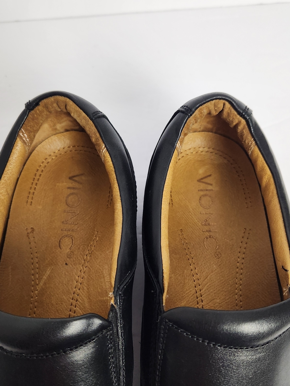 VIONIC Sullivan Mens Size 10 Black Leather Slip On Comfort Support Loafer Shoes - Picture 11 of 12